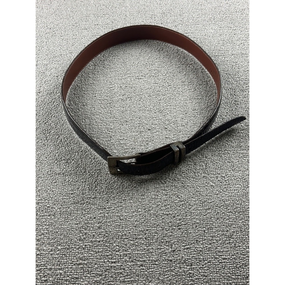 Vintage Packards Crocodile Dress Belt Women 32 Brown Sterling USA‎ Made Western